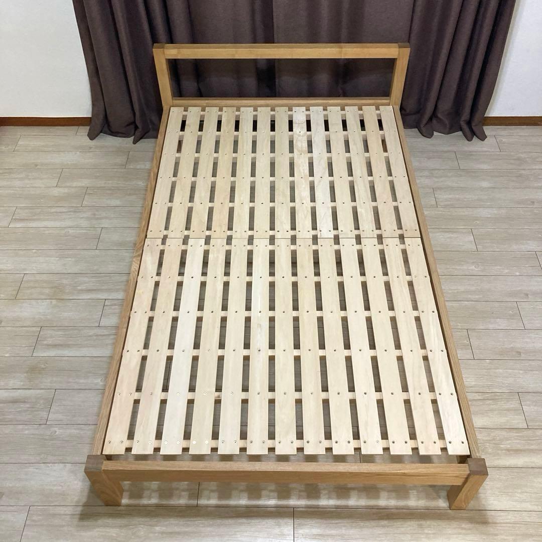 【自社配送エリア内限定販売】パっと見美品！MUJIセミダブルサイズベットフレーム