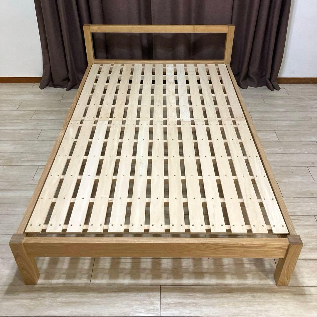 【自社配送エリア内限定販売】パっと見美品！MUJIセミダブルサイズベットフレーム