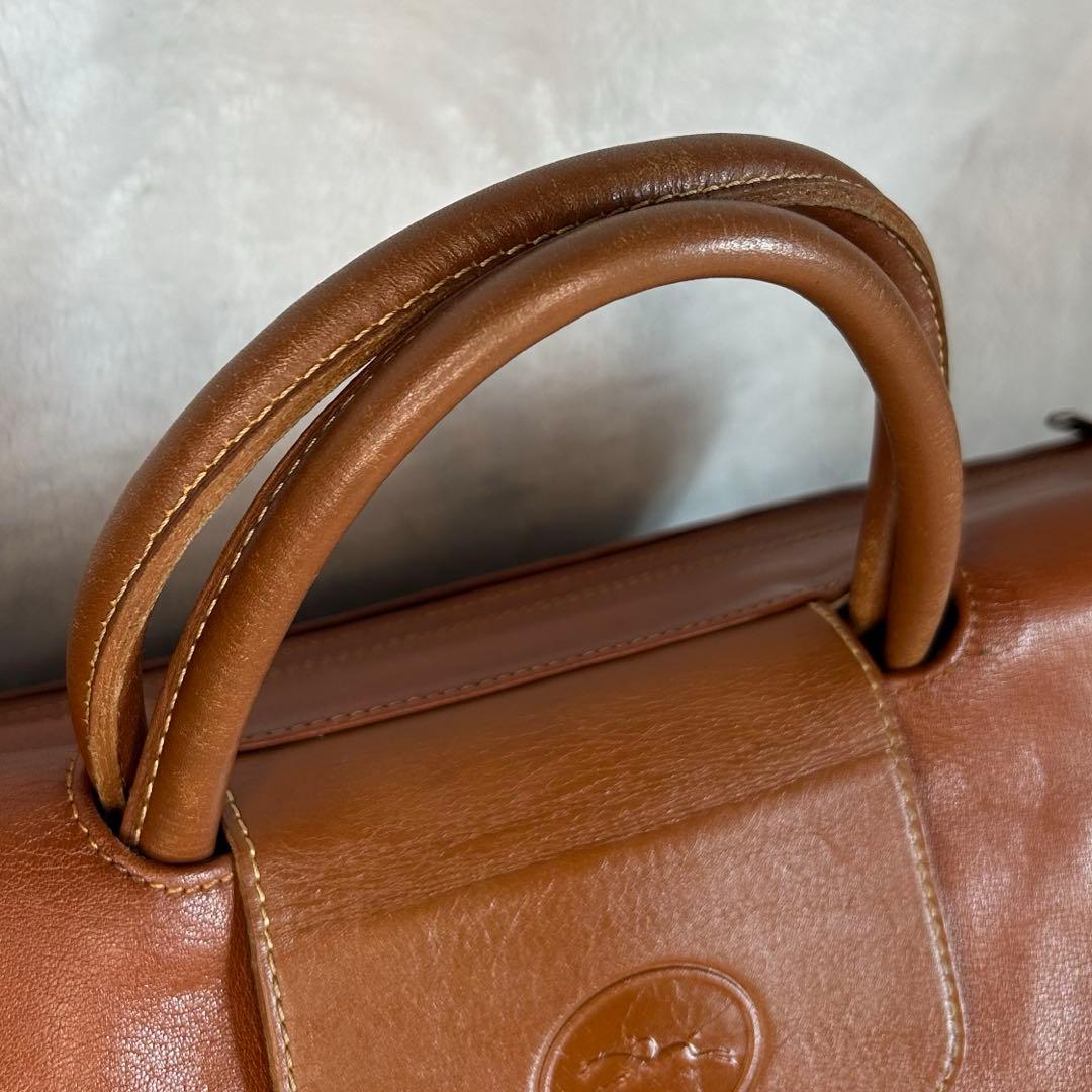 希少 美品 ロンシャン ボストンバッグ オールレザー 大容量 旅行 ゴールド