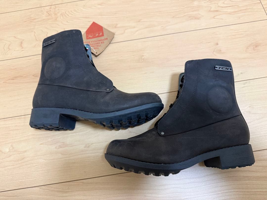 TCX ブラック レザー ライディングブーツ