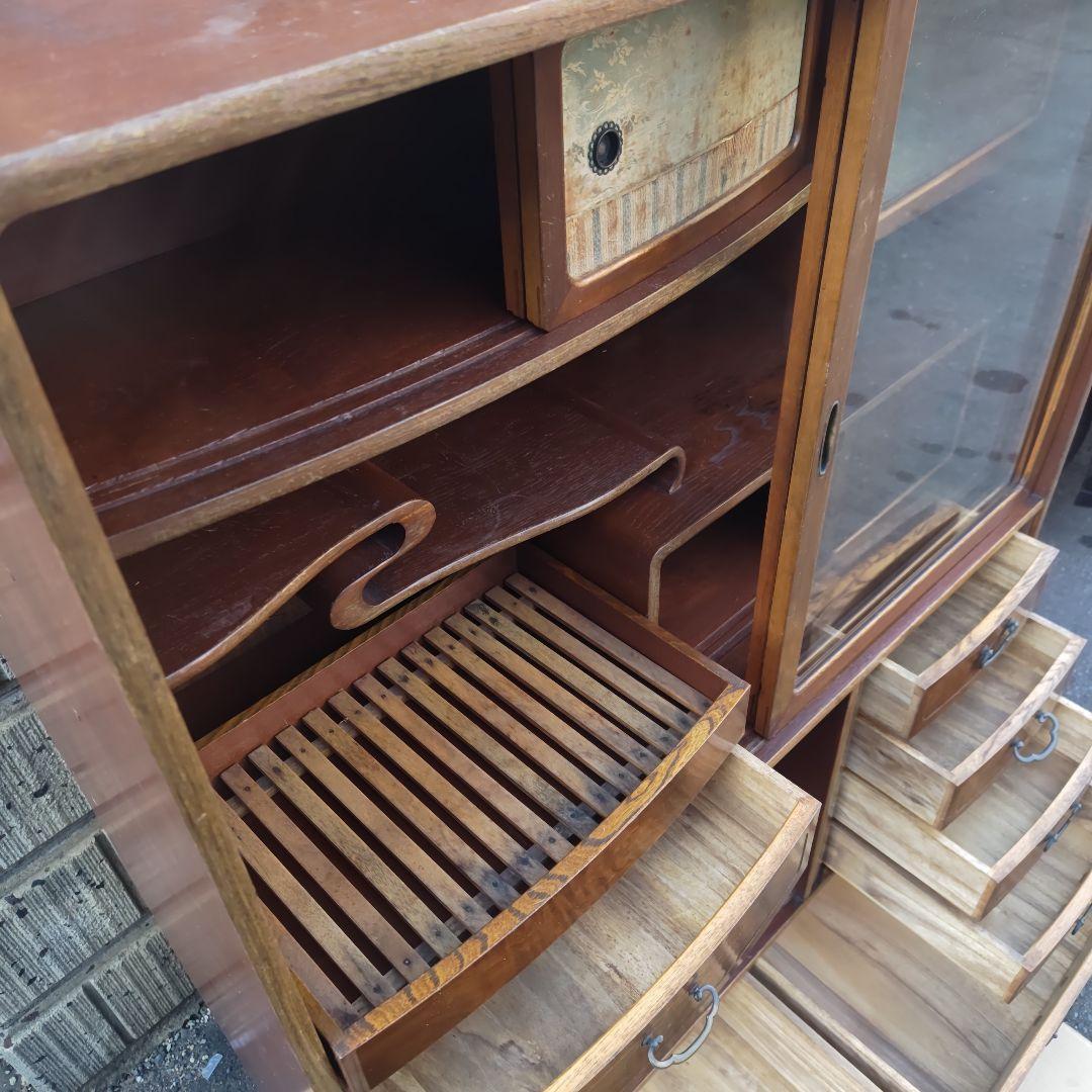 あ*さ様 昭和レトロ　無垢材　高級茶たんす　中型　古民家　古家具　当時物