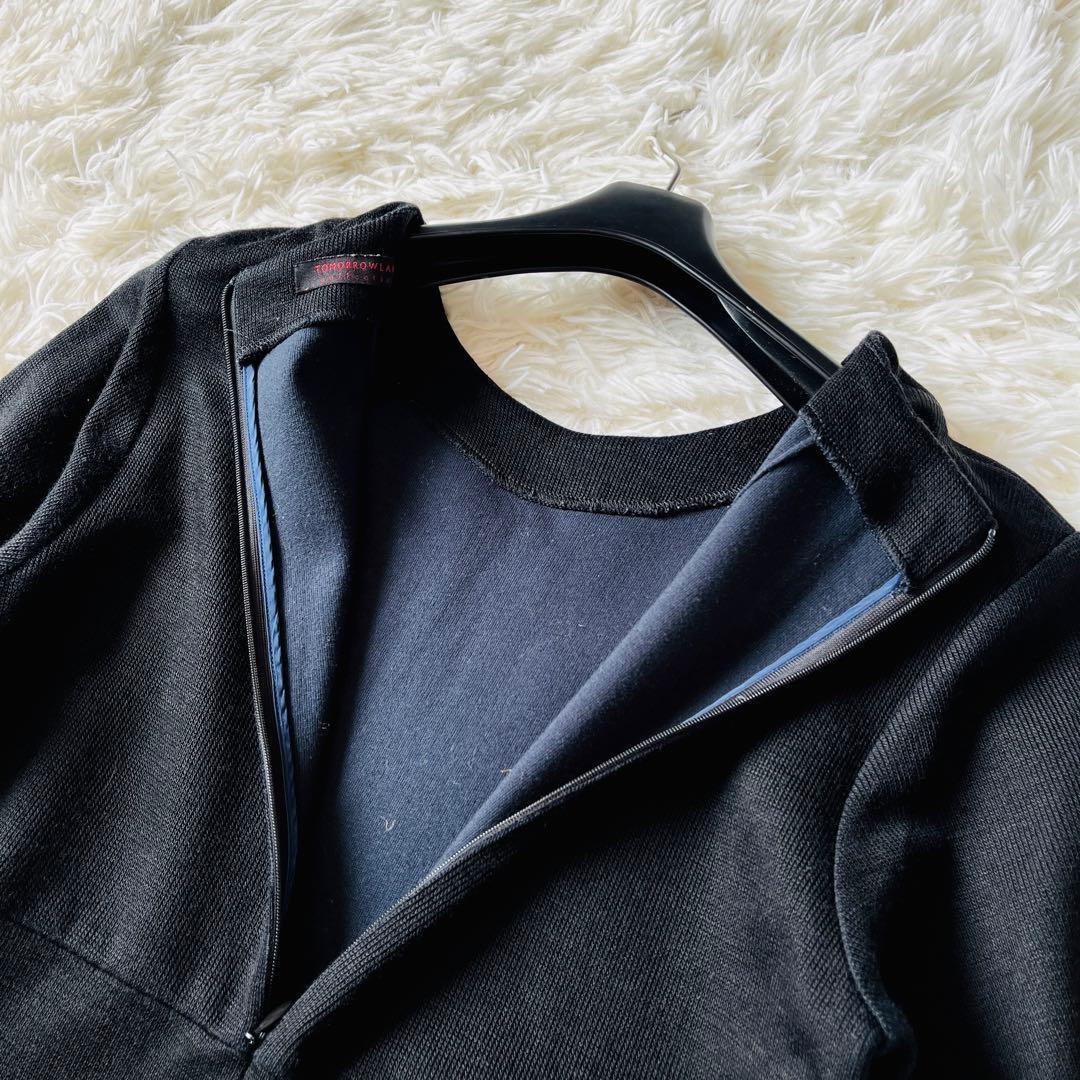 【美品✨】トゥモローランド　シルキーダブルフェイスクルーネックフレアワンピース