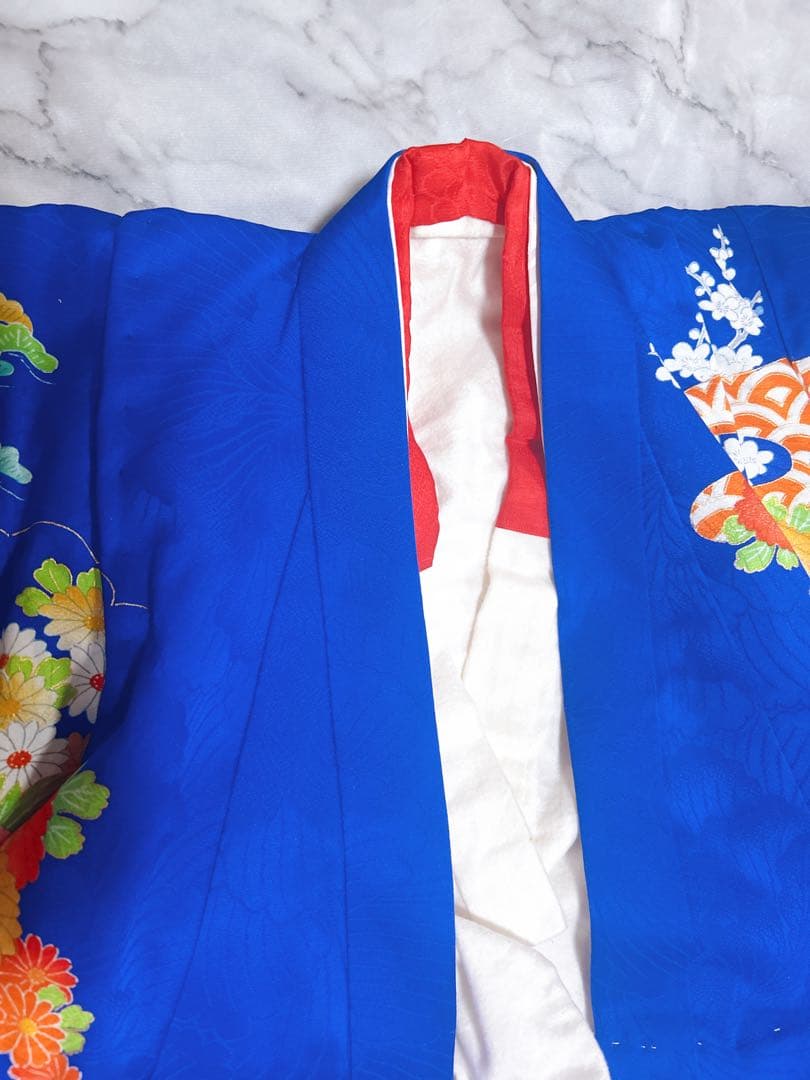 レトロ着物セット♡七五三　3歳　女の子　フルセット　一式　青系　正絹