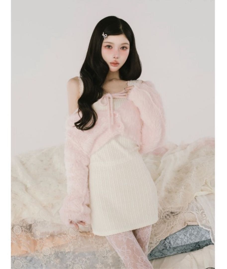 ダーリッチ Darich ケーブルニットソーセットミニワンピース フリーサイズ