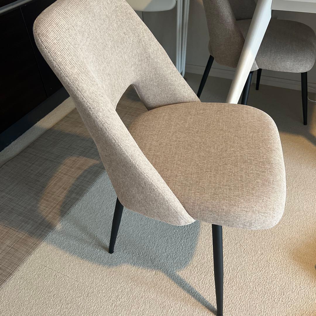 kagu world ダイニングチェア 2脚 北欧 ファブリック　ベージュ　回転