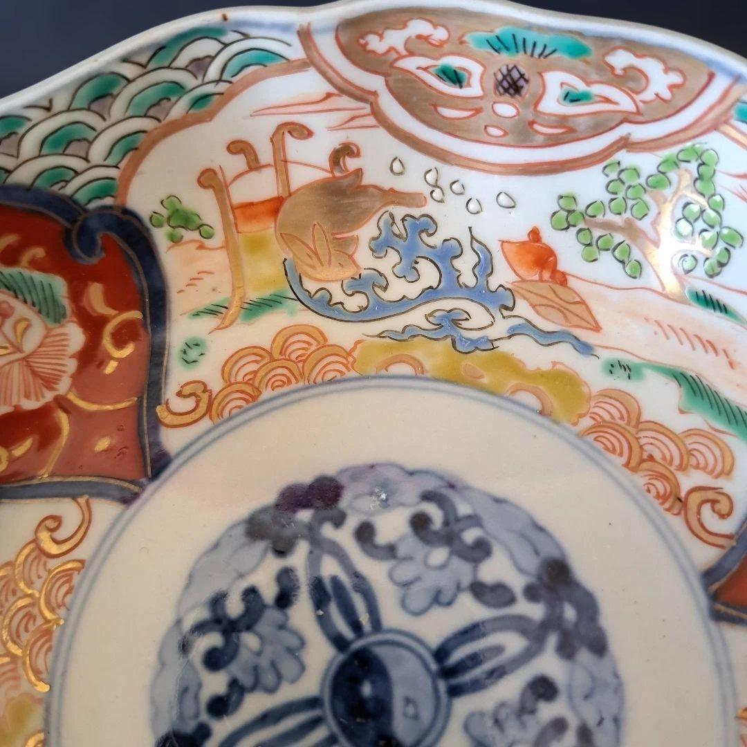 「ご成約者」です。 「金彩うさぎに 青海波」古伊万里皿　2点まとめて