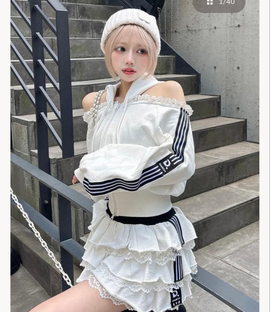 Darich ガーリースポーティスウェットトップス　パーカー