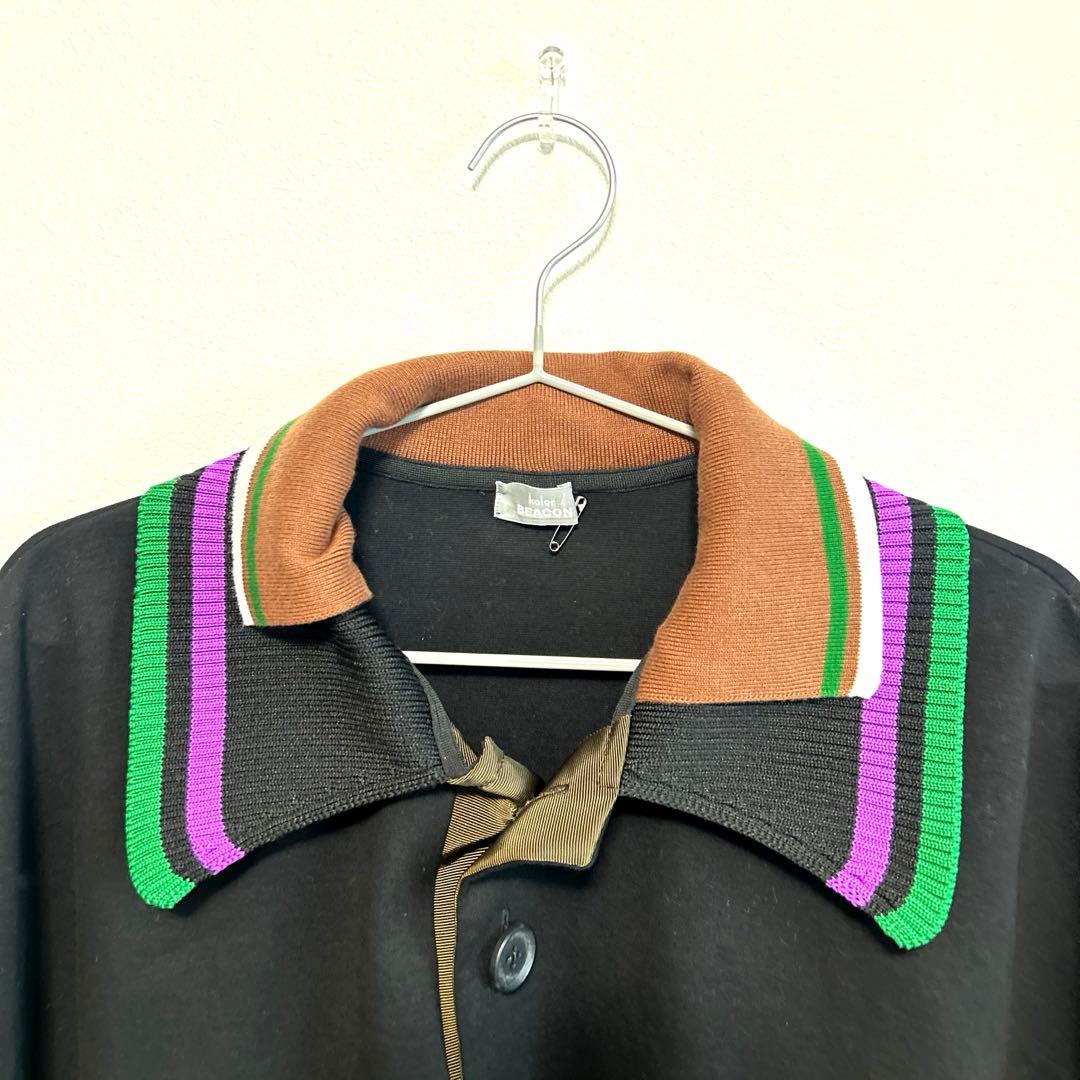 kolor BEACON カラービーコン　ブラックポロシャツ　半袖
