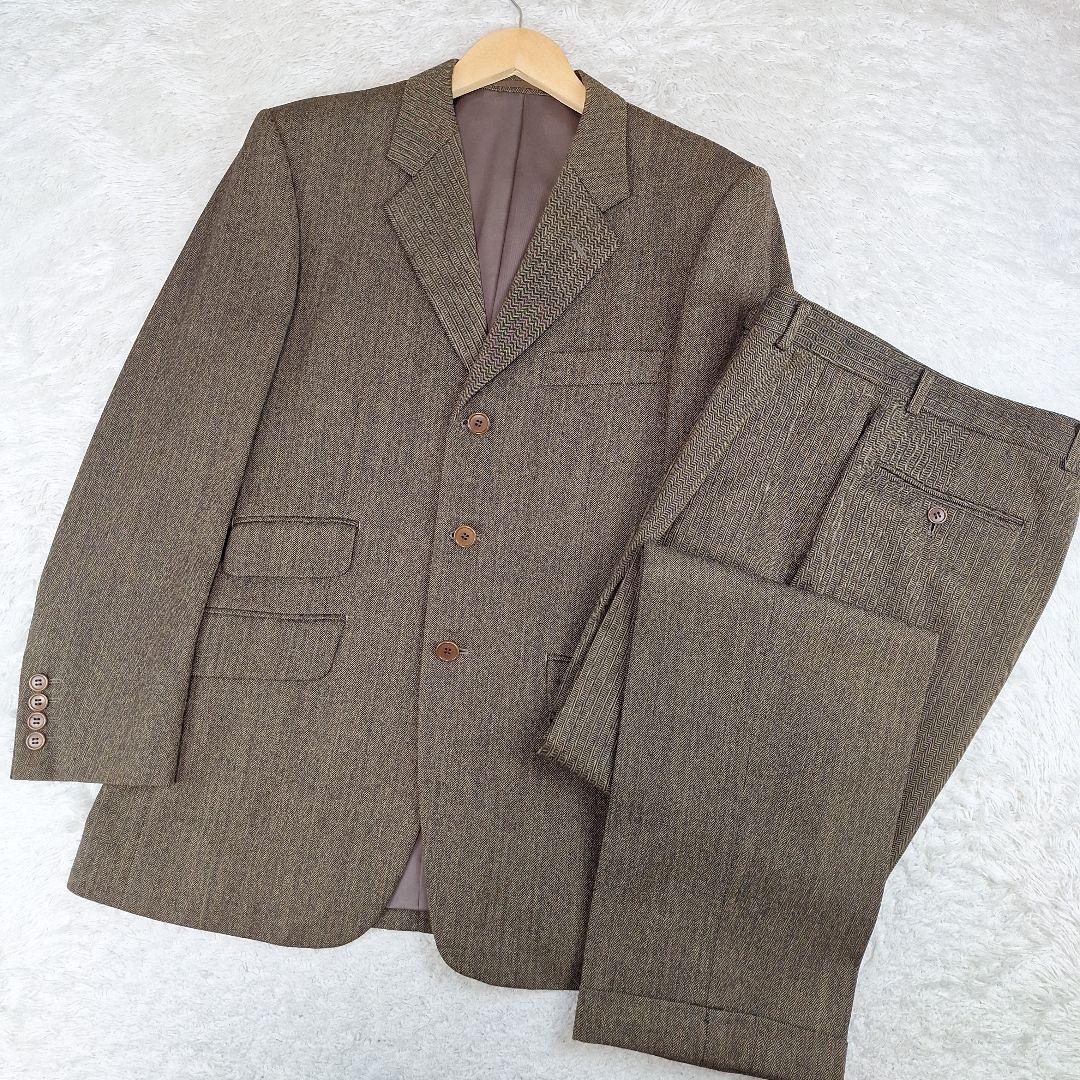 ポールスミス　ヴィンテージスーツセットアップ　ヘリンボーン　ブラウン　M