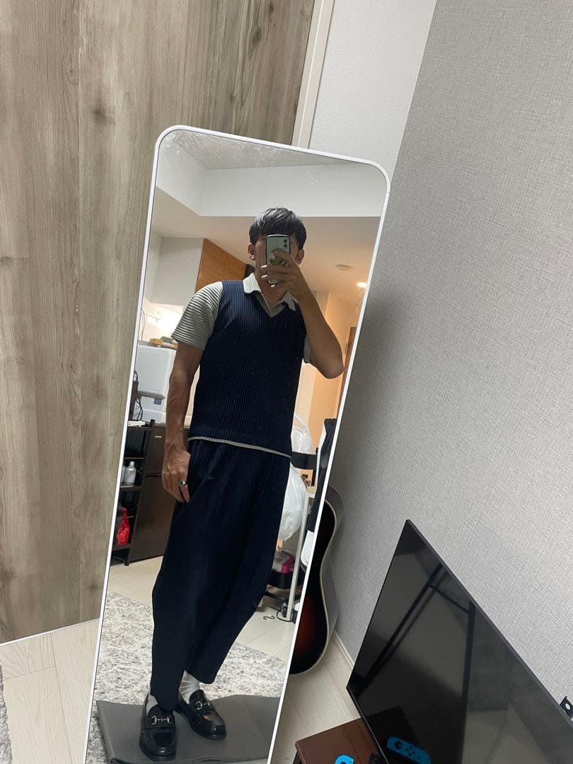 オムプリッセイッセイミヤケ　半袖ポロシャツ　サイズ2