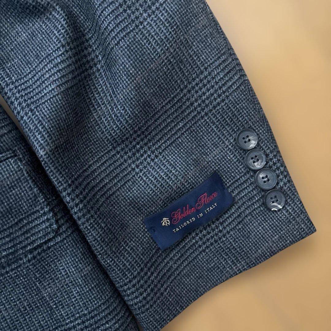 未使用タグ付 ブルックスブラザーズ チェック柄テーラードジャケット カシミア