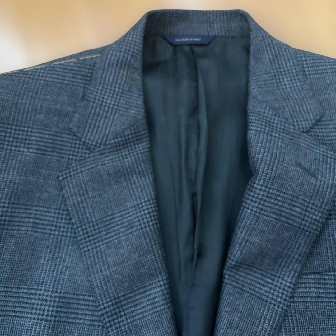 未使用タグ付 ブルックスブラザーズ チェック柄テーラードジャケット カシミア