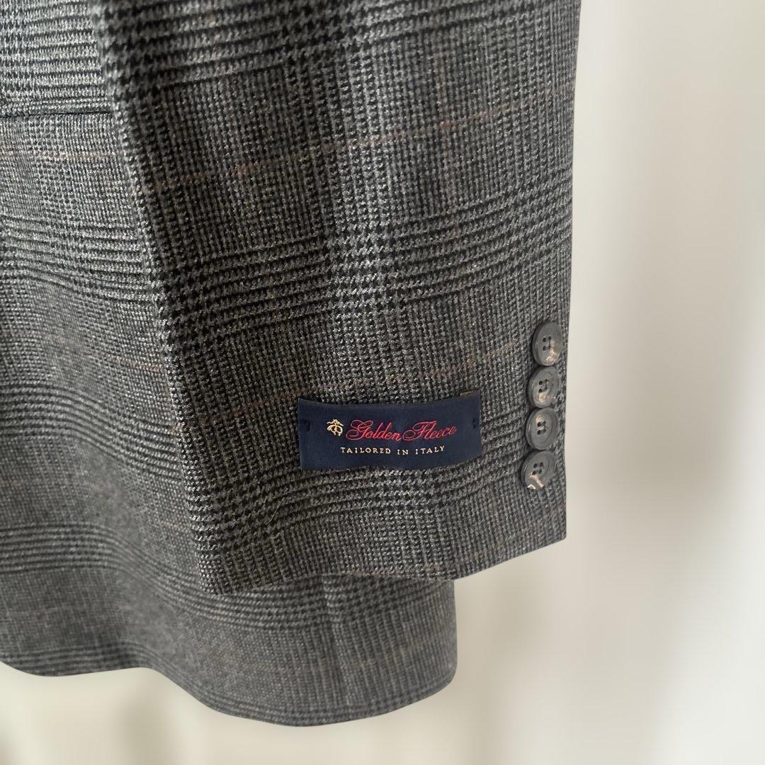 未使用タグ付 ブルックスブラザーズ チェック柄テーラードジャケット カシミア