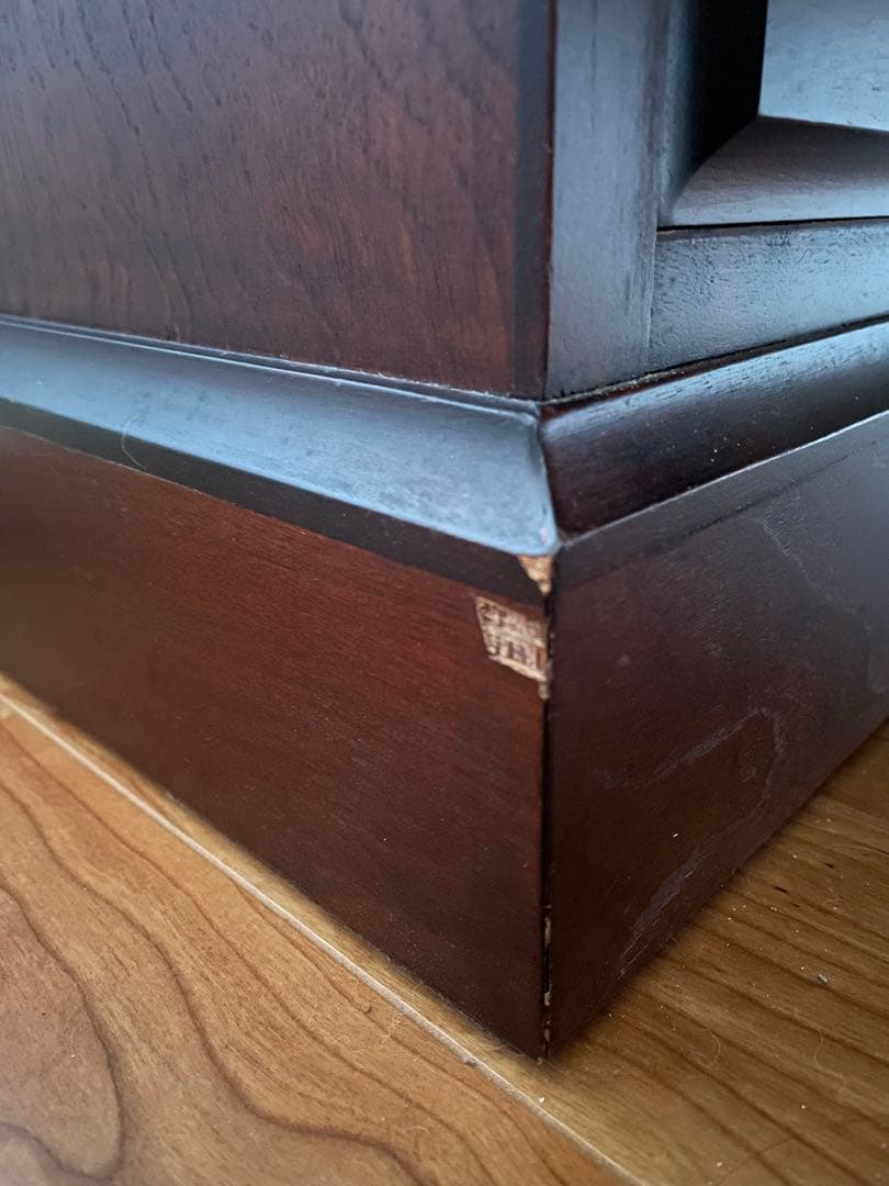 長野松本民芸家具　天然木ライティングビューロー ダークブラウン　デスク　チェスト