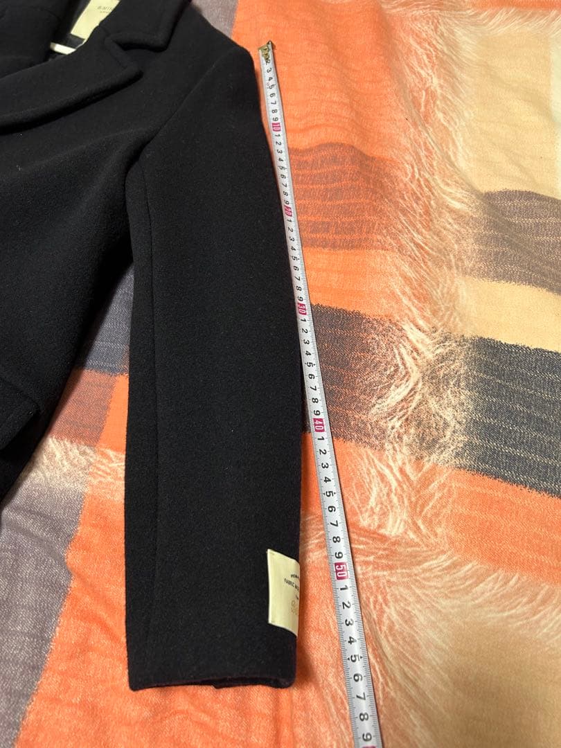 採寸ありB:MING by BEAMS / ネイビー チェスターコート Sサイズ