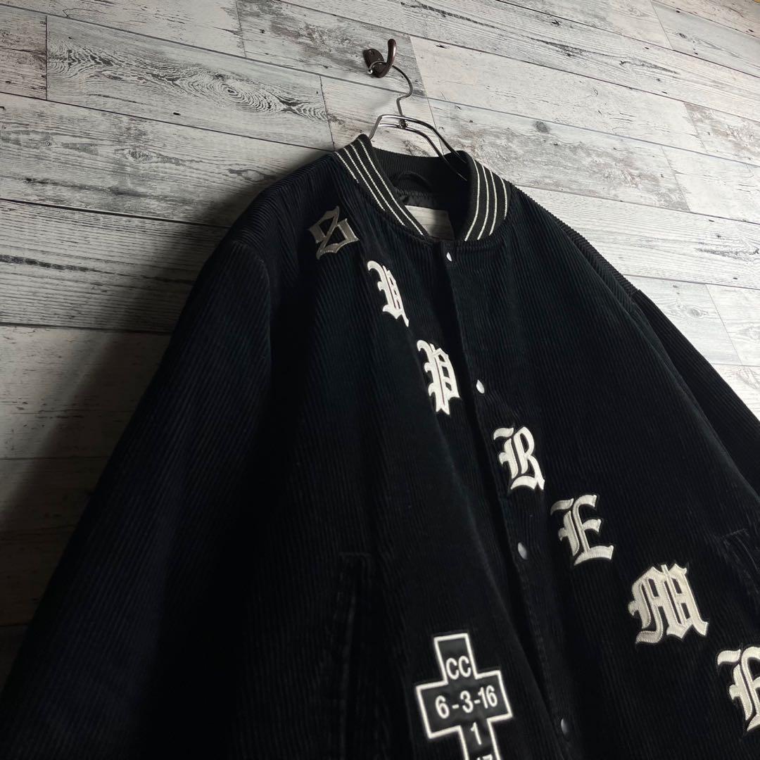 【希少デザイン】シュプリーム☆ ビッグ刺繍ロゴ入り コーデュロイジャケット.