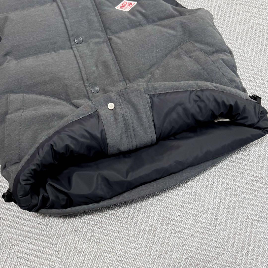 美品 ダントン ダウンベスト フード取外し可能 グレー ドローコード 36