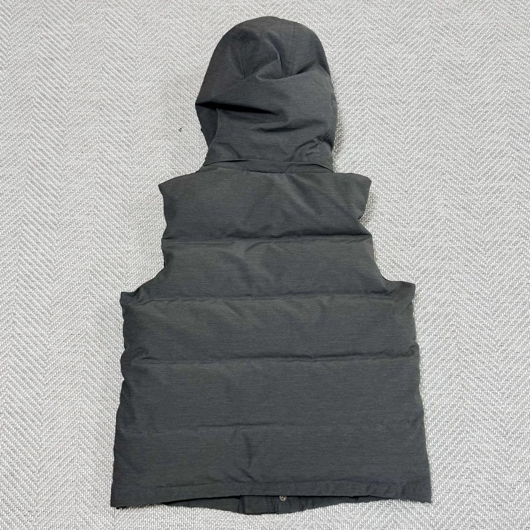 美品 ダントン ダウンベスト フード取外し可能 グレー ドローコード 36