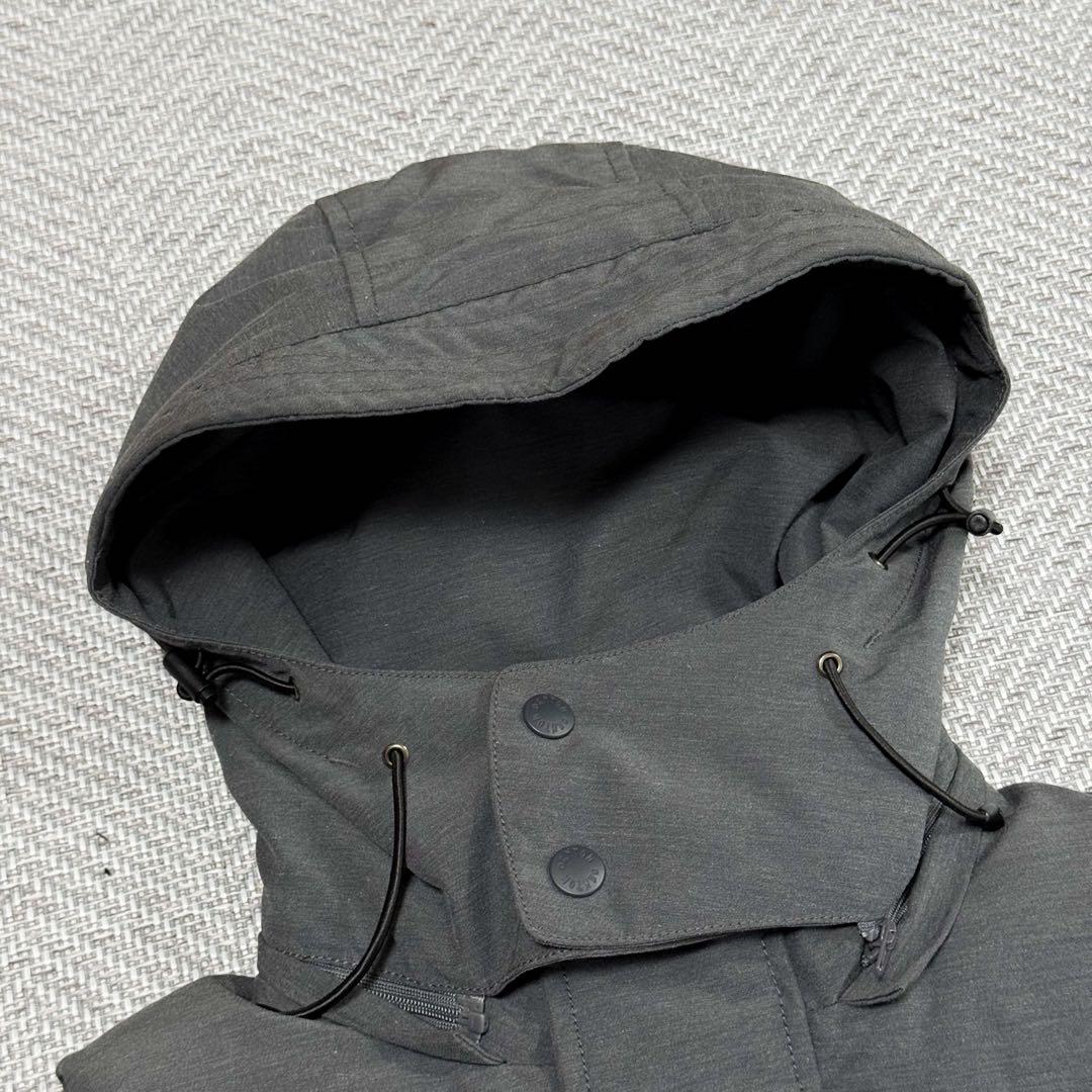 美品 ダントン ダウンベスト フード取外し可能 グレー ドローコード 36