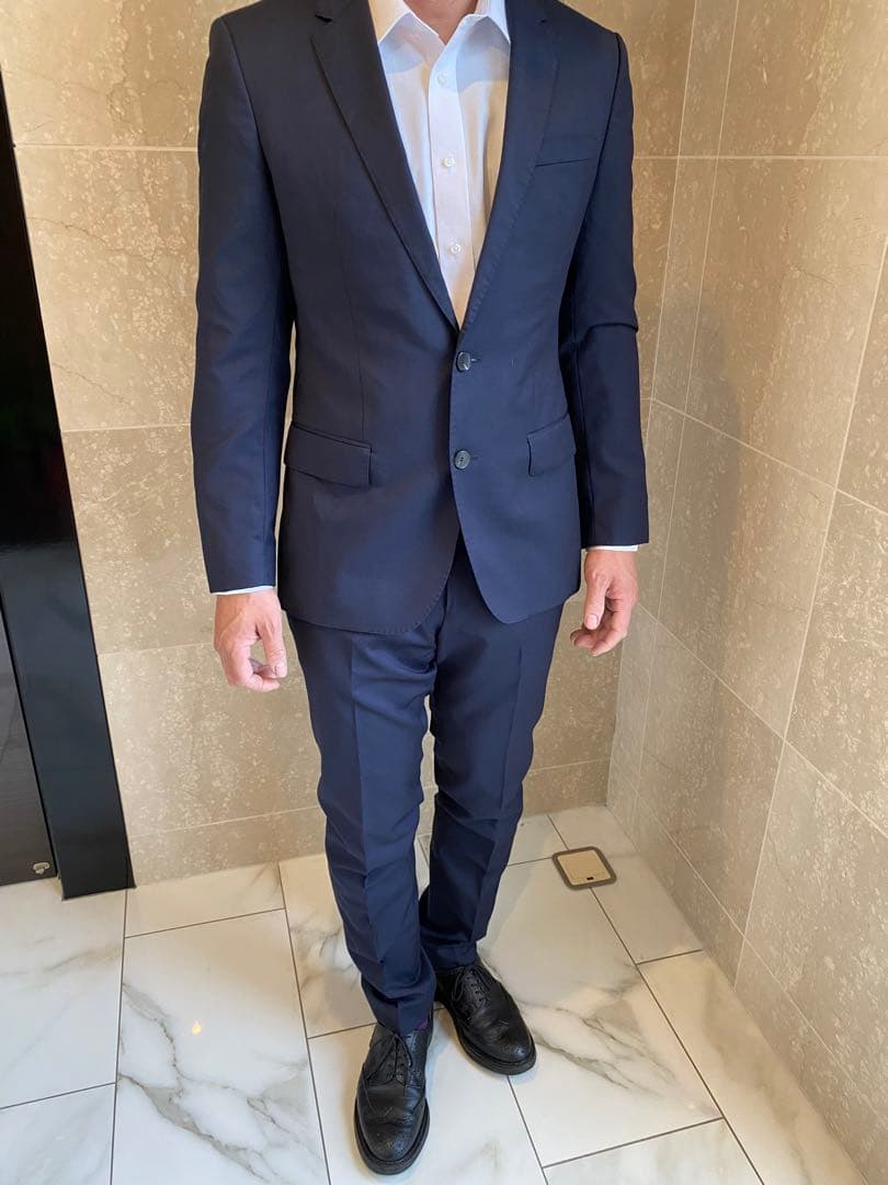 48時間限定SALE★美品 BOSS メンズブラックネイビー スーツ 表参道