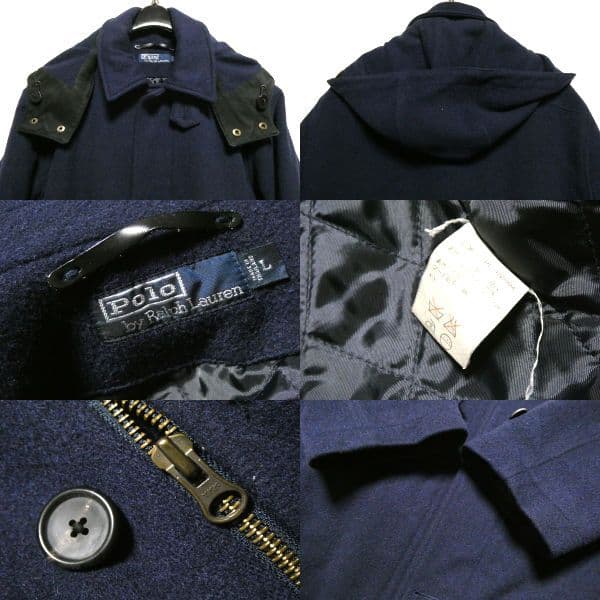 POLO by Ralph Laurenフード着脱式ウールバルマカーンコートL