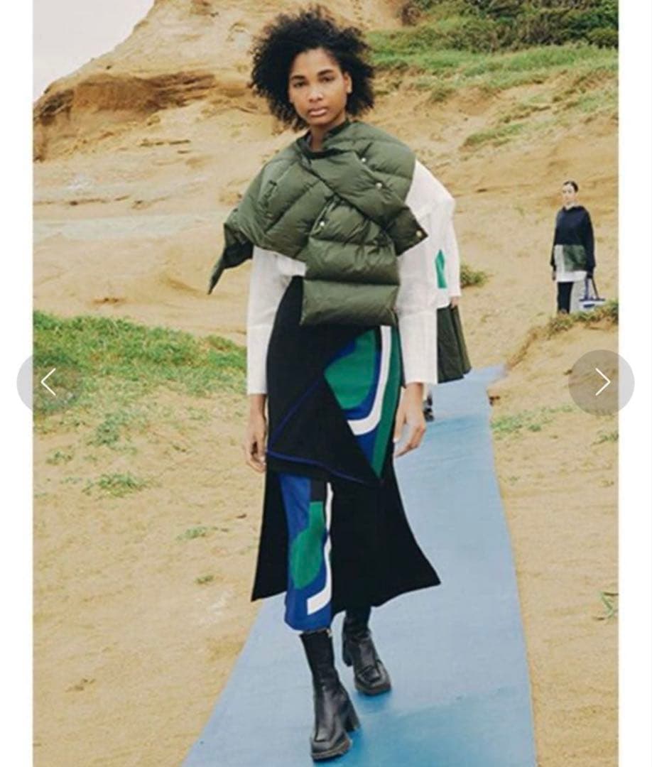 アンスリード un3d ダウンベスト ショート丈　ダウン　マフラー　カーキ