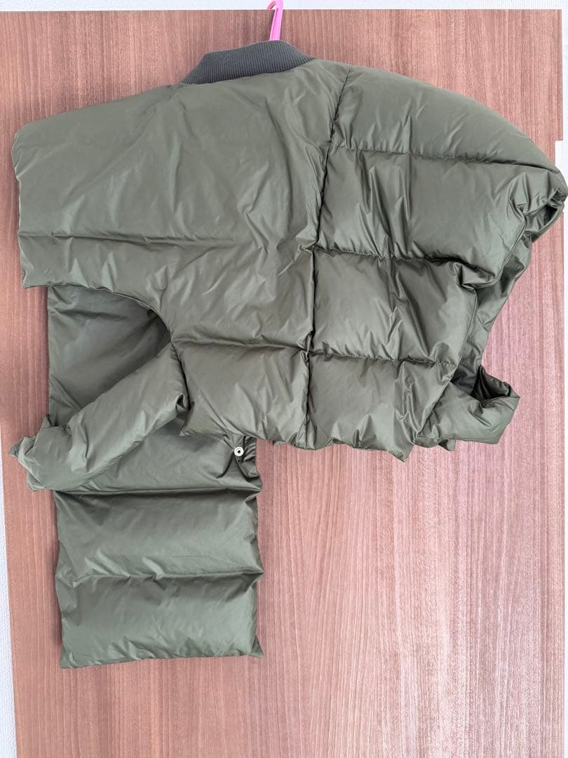 アンスリード un3d ダウンベスト ショート丈　ダウン　マフラー　カーキ