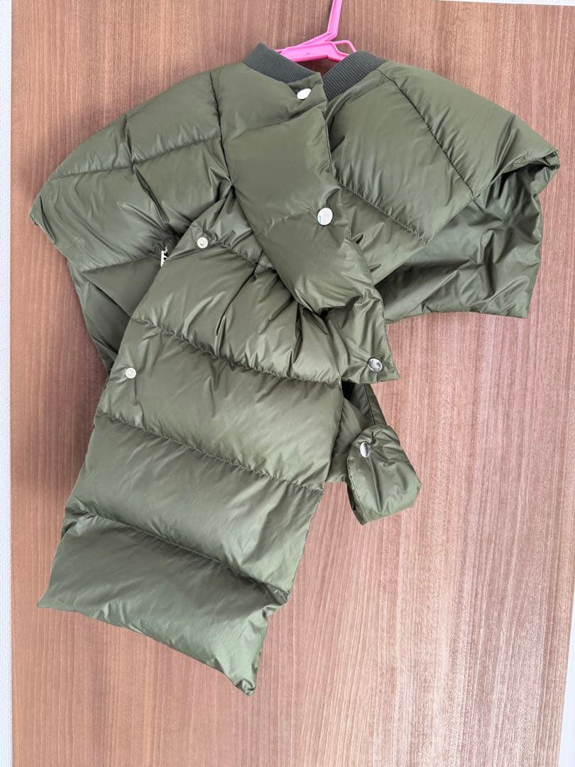 アンスリード un3d ダウンベスト ショート丈　ダウン　マフラー　カーキ