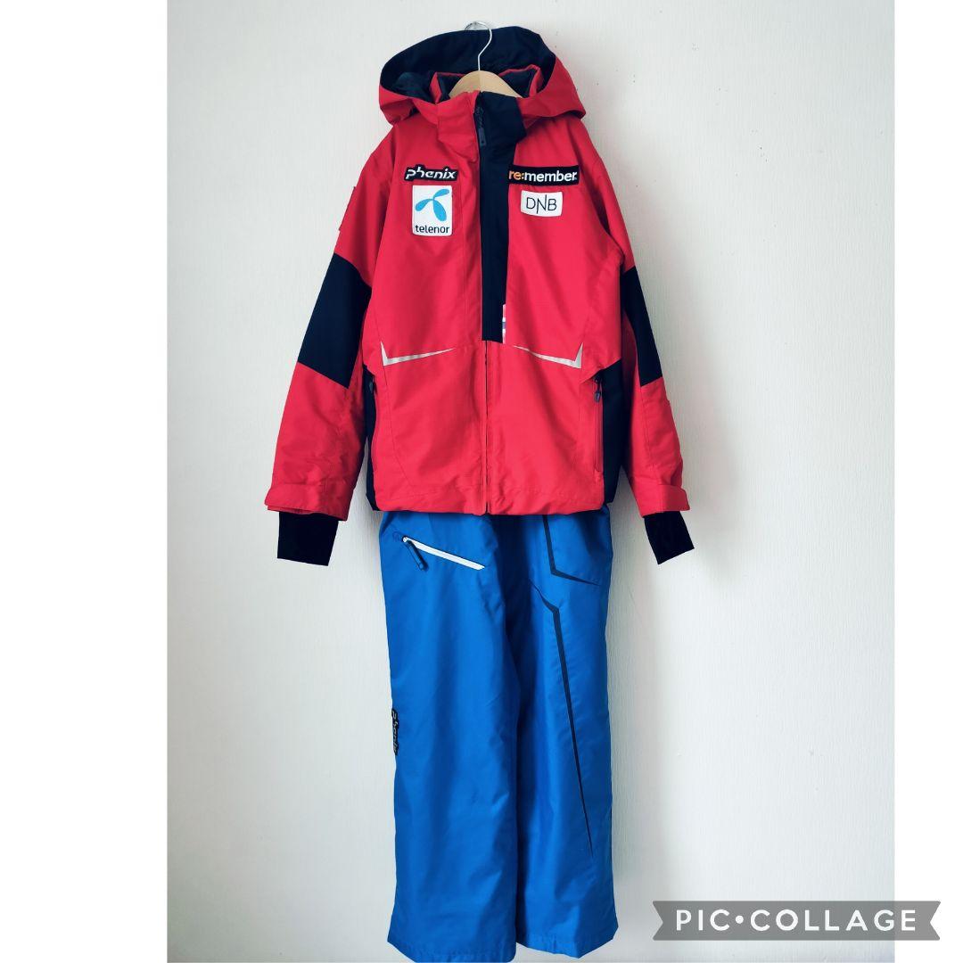美品☆phenix アルペンモデル　スキーウェア 男の子 160 赤青　上下