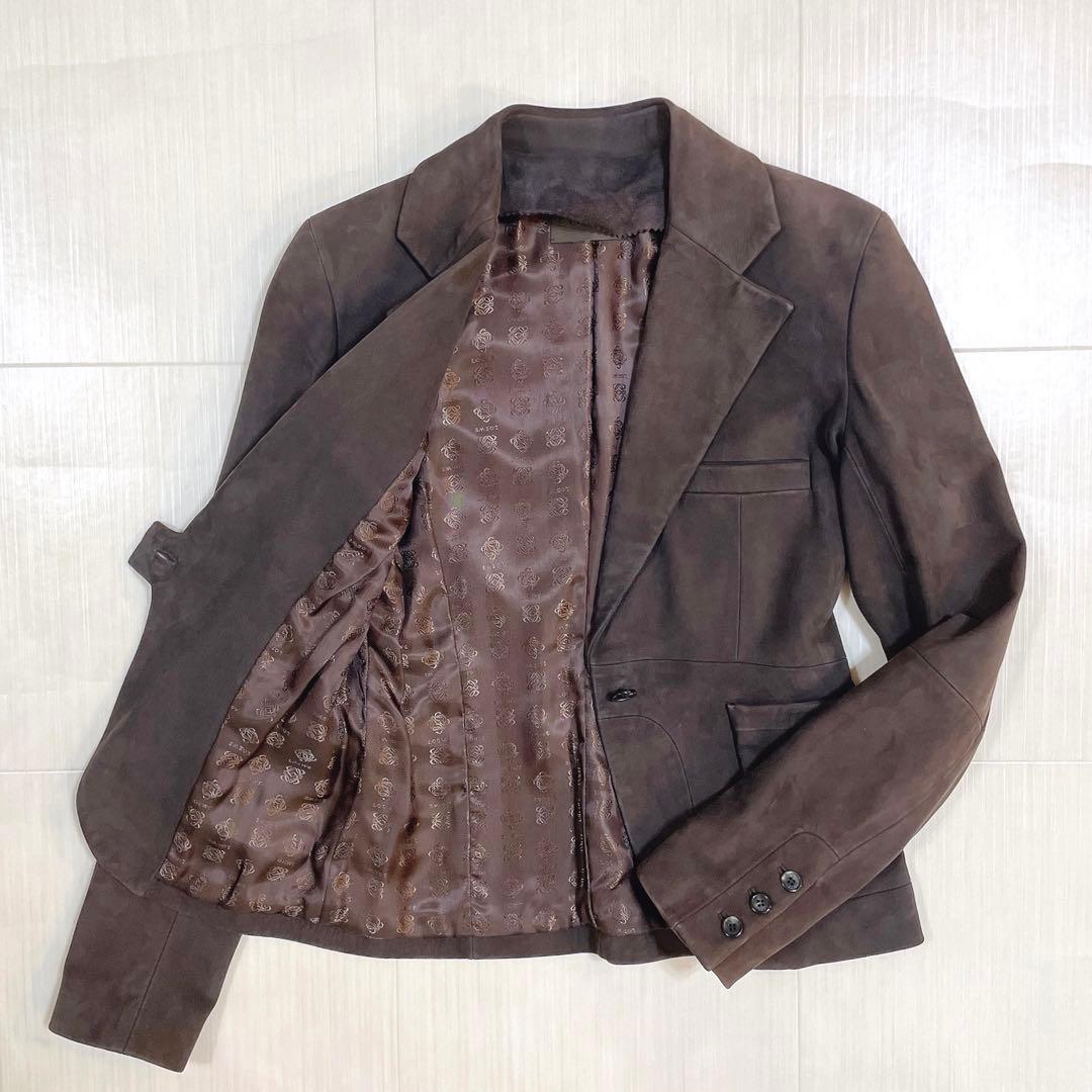 LOEWE ロエベ 羊革 レザージャケット スエード テーラードジャケット