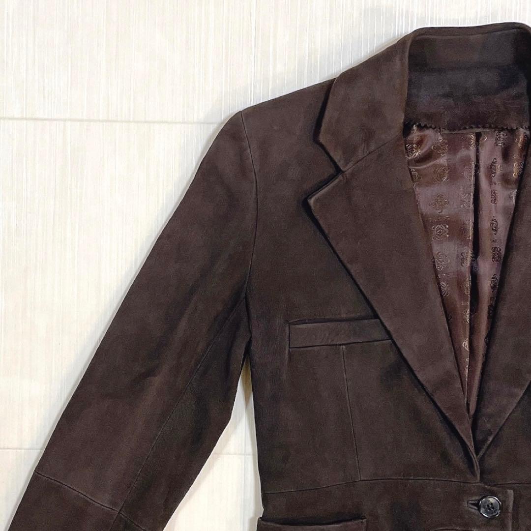 LOEWE ロエベ 羊革 レザージャケット スエード テーラードジャケット