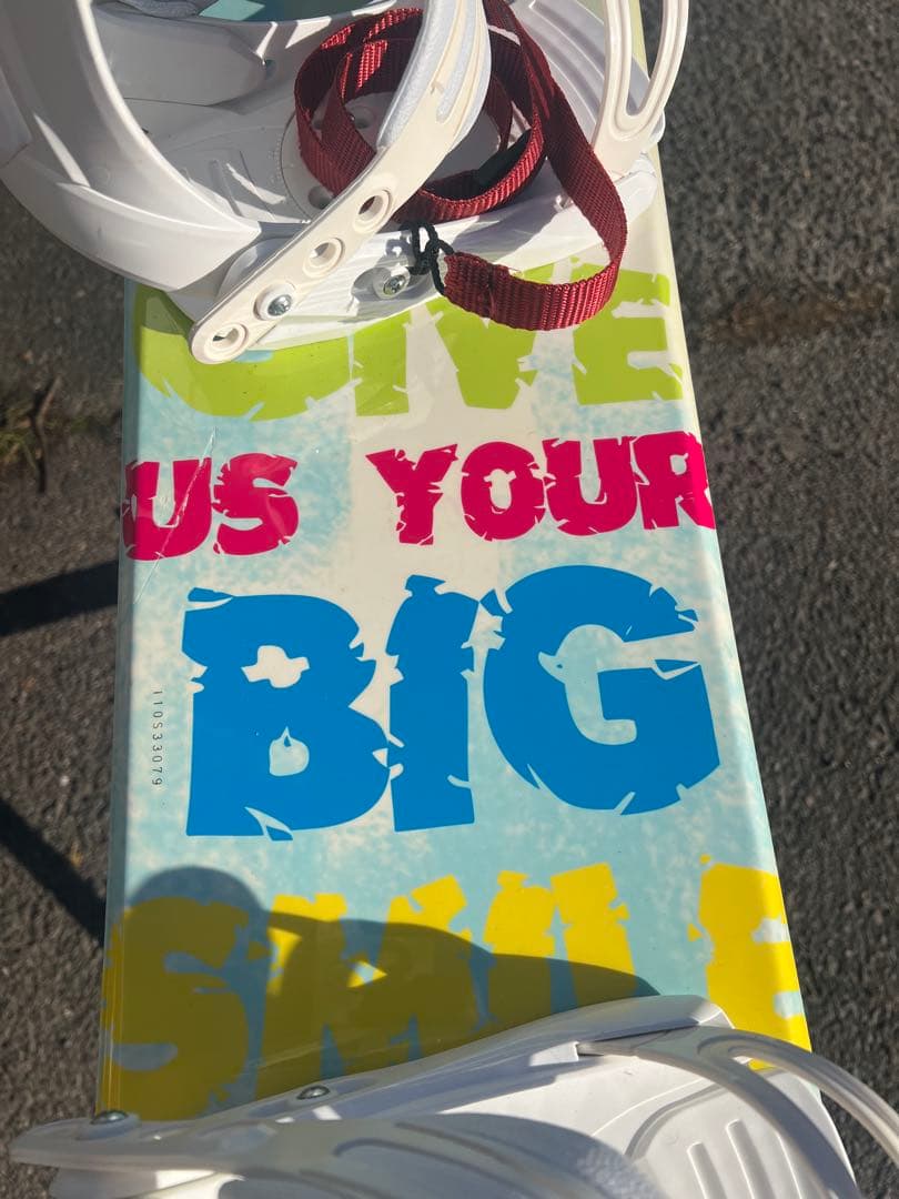 状態良 110㎝ キッズ用 スノーボードの板とビンディングのセット