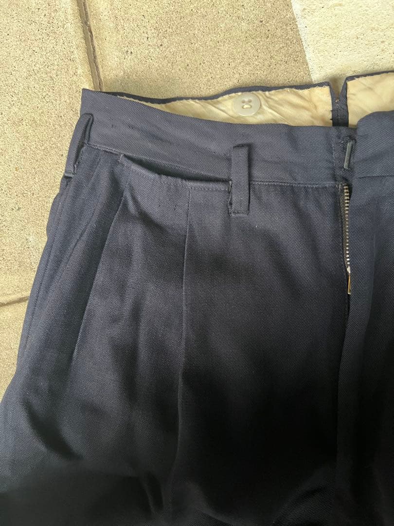 50s vintage レーヨンギャバ　スラックス　ネイビー