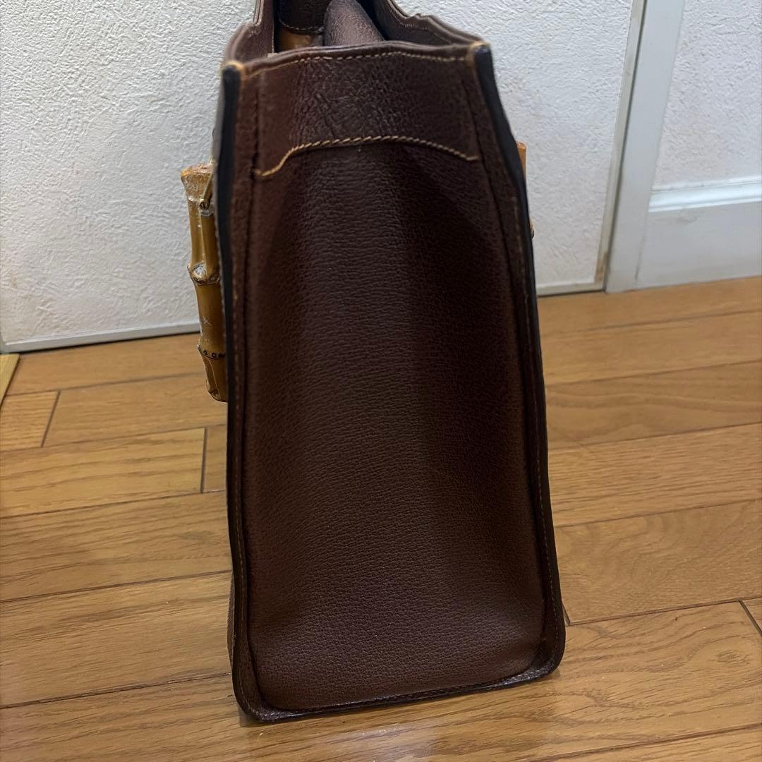 【美品】グッチ　gucci バンブー　レザーバッグ　トートバッグ　ブラウン