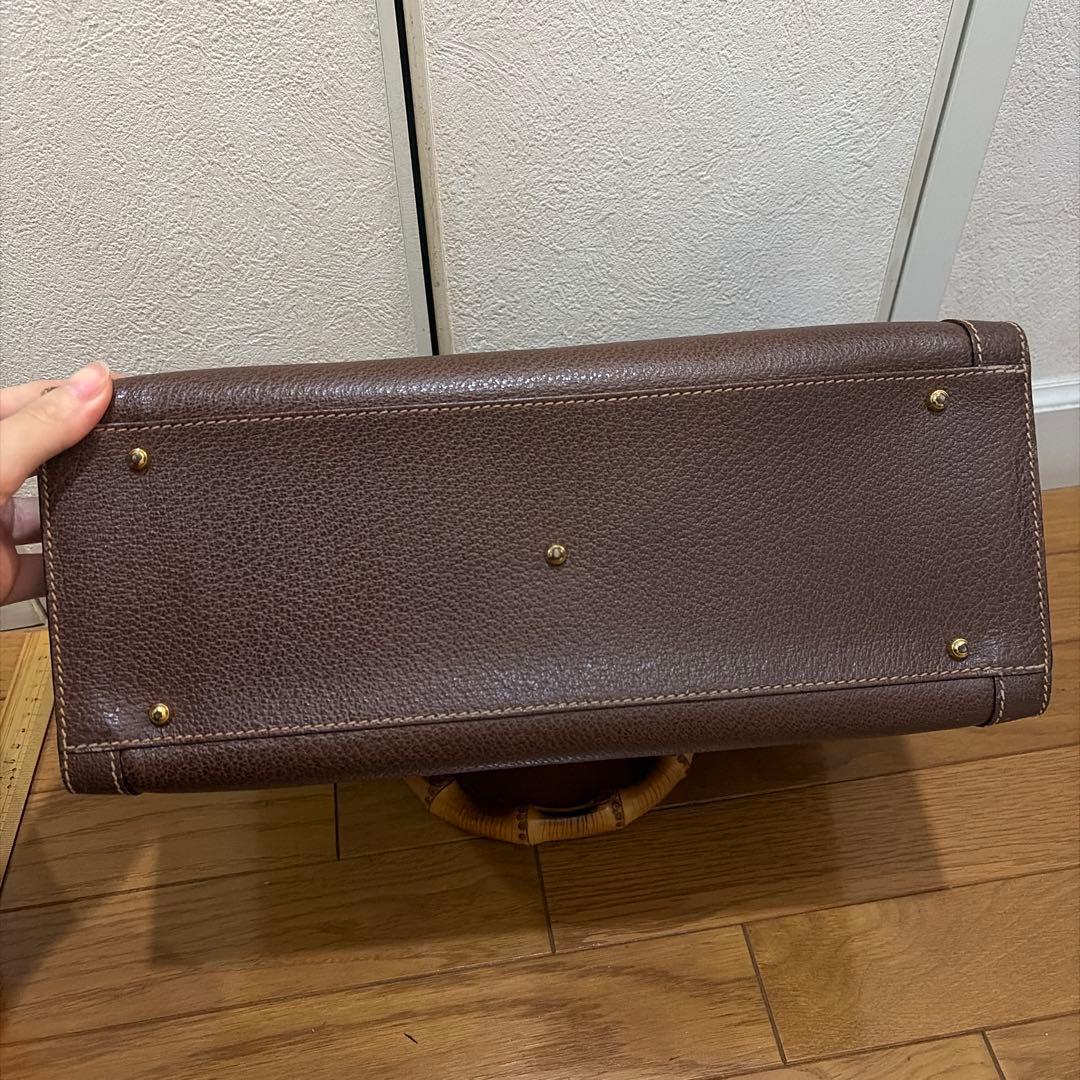 【美品】グッチ　gucci バンブー　レザーバッグ　トートバッグ　ブラウン