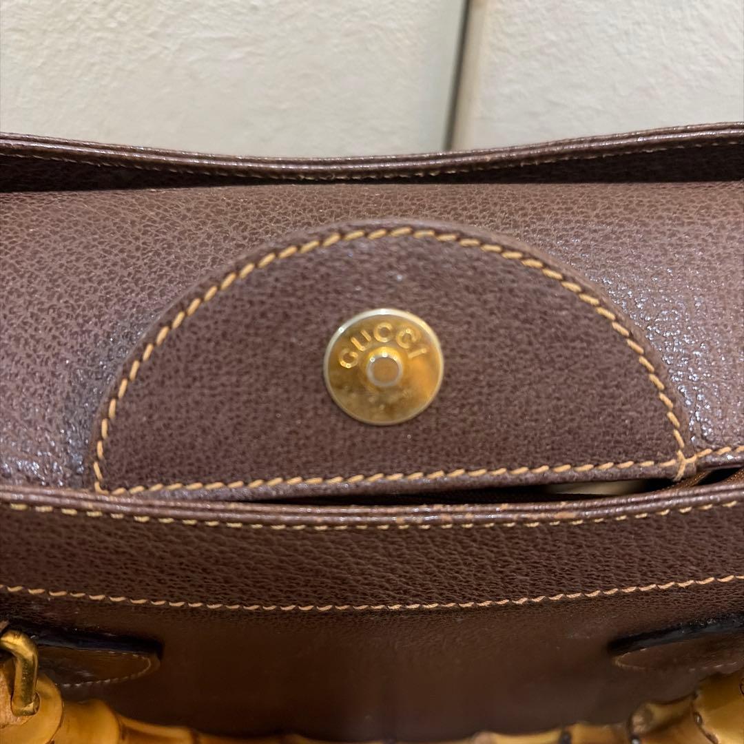 【美品】グッチ　gucci バンブー　レザーバッグ　トートバッグ　ブラウン