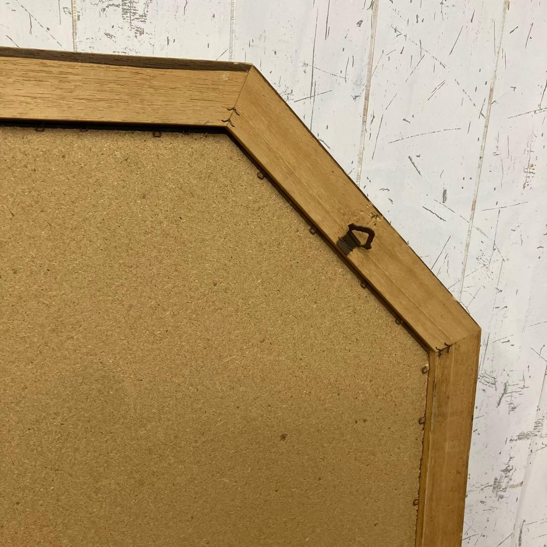 B-2 アンティーク オクタゴン型 八角鏡 ウォールミラー 壁掛け ミラー 鏡