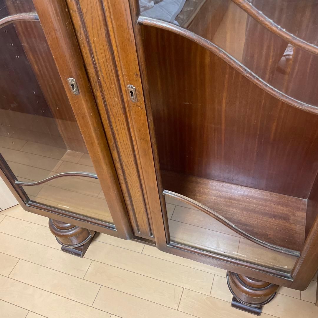 イギリス アンティーク家具 キャビネット 本棚 飾り棚