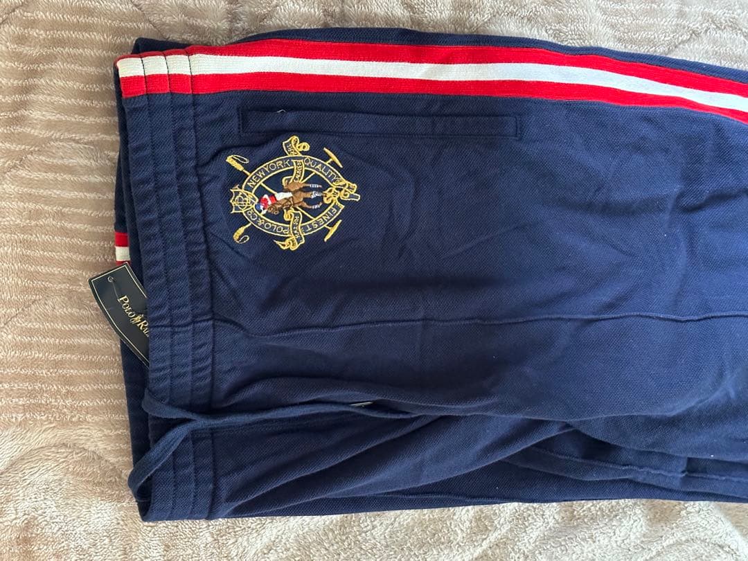 未使用品　90s ポロ・ラルフ・ローレン トラック　ジャージパンツ ネイビー