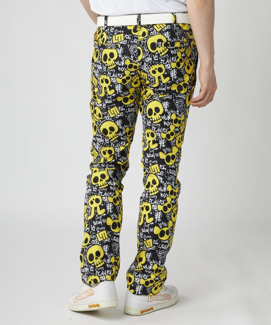 ★春ゴルフ★ラウドマウスゴルフ★ストレッチツイル柄パンツ★L★アニマルスカルズ