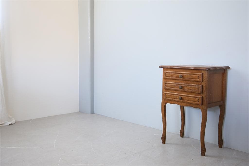 フランスアンティーク木製ベッドサイドキャビネット/ナイトテーブル90-143-1