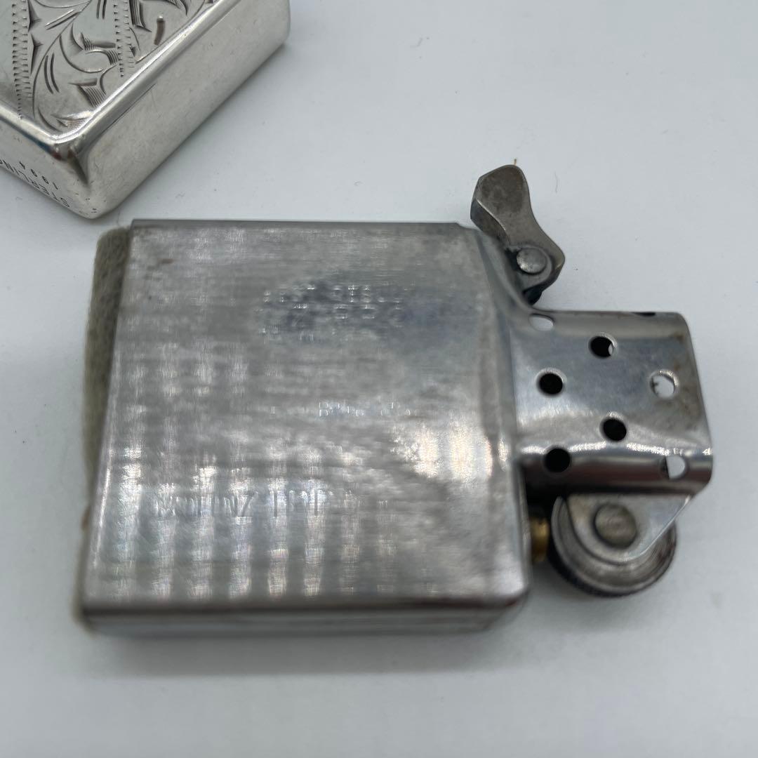 純銀　ZIPPO 33g ジッポー ライター SILVER 彫刻　中古