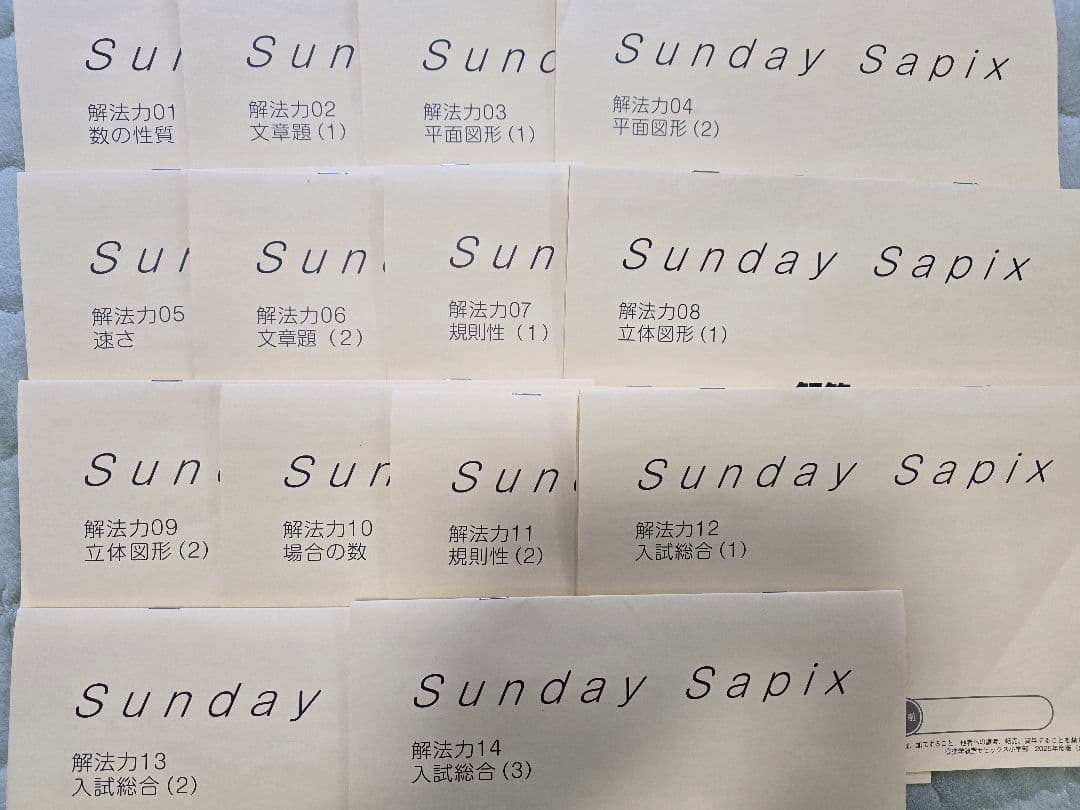 サピックス 6年 算数 SS特訓 解法力 01-14 全回分 / 復習テスト付き