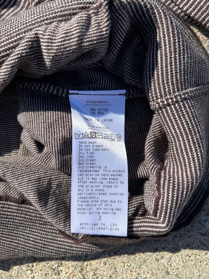 A PRESSE ブラウン ストライプ ポロシャツ 半袖