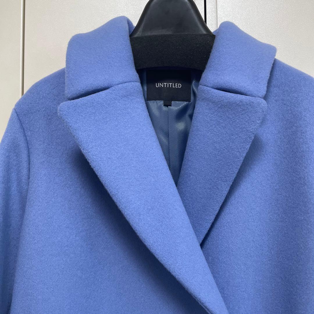 最終値下げアンタイトルウールコート　ブルー