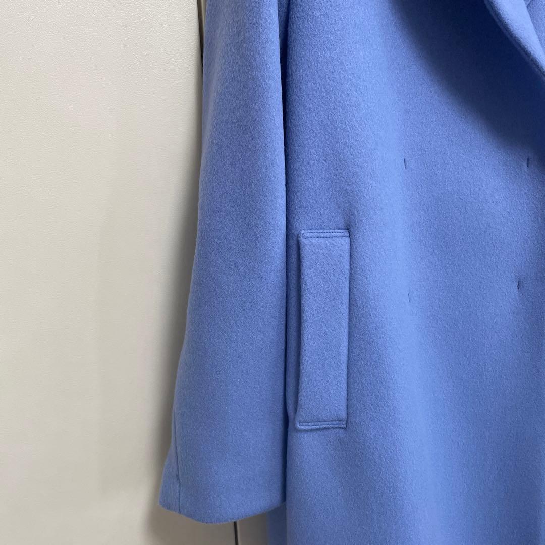 最終値下げアンタイトルウールコート　ブルー