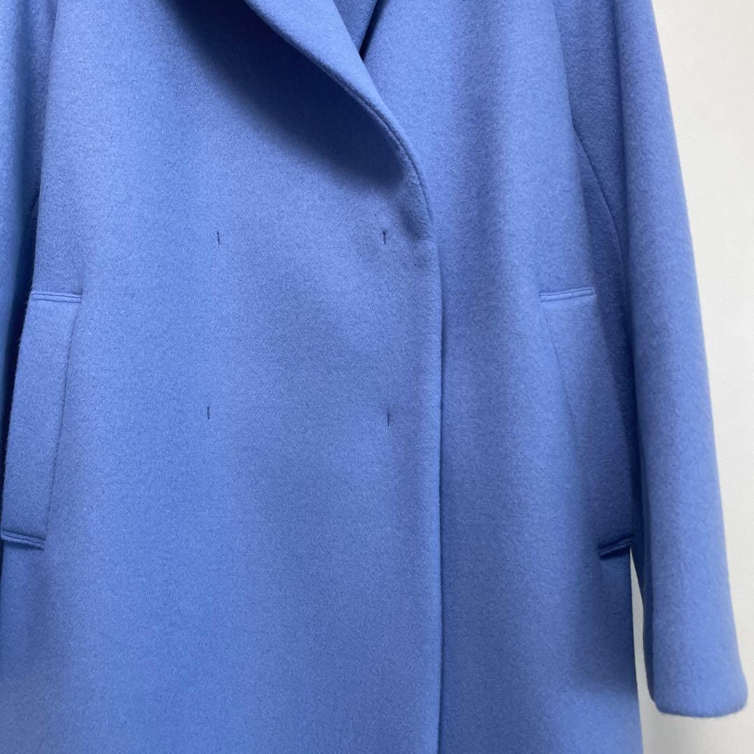 最終値下げアンタイトルウールコート　ブルー