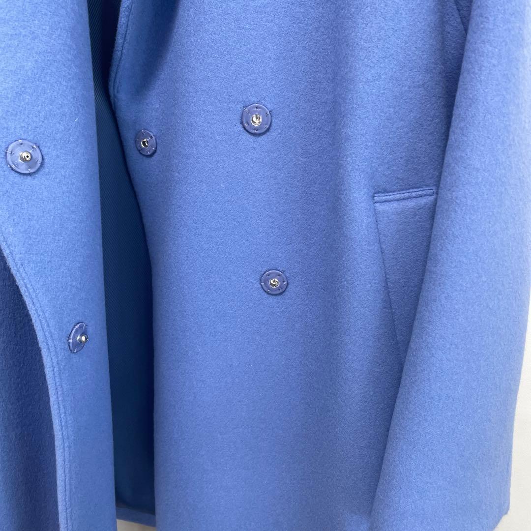 最終値下げアンタイトルウールコート　ブルー