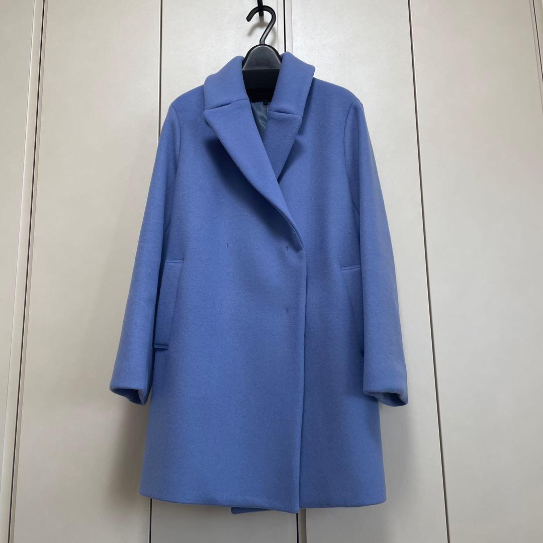 最終値下げアンタイトルウールコート　ブルー