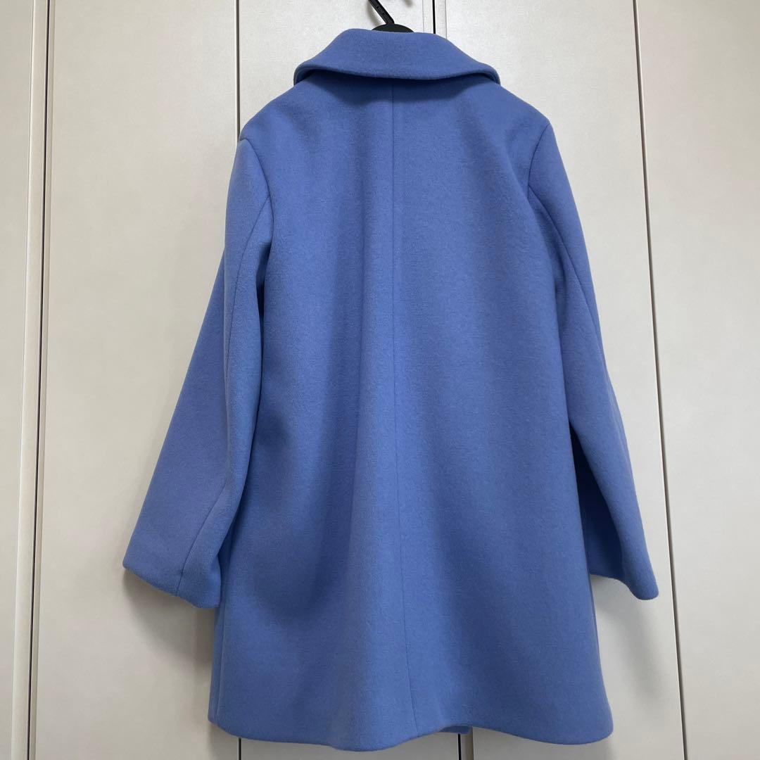 最終値下げアンタイトルウールコート　ブルー